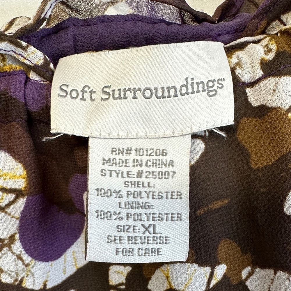 Soft Surroundings Pull On Full Maxi Skirt Purple Brown Geometric Print XL Fairy - Picture 2 of 5